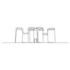 Line Drawing Castle Sticker