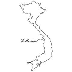 Line Drawing Country Map Vietnam Sticker