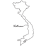 Line Drawing Country Map Vietnam Sticker