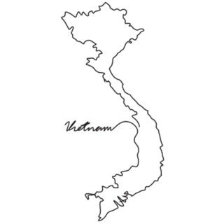 Line Drawing Country Map Vietnam Sticker