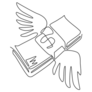 Line Drawing Flying Money Sticker