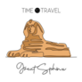 Line Drawing Great Sphinx Landmark Travel To Egypt Sticker