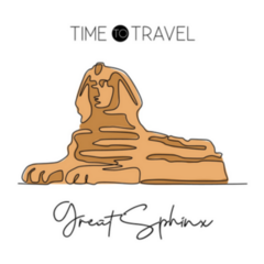 Line Drawing Great Sphinx Landmark Travel To Egypt Sticker