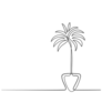 Line Drawing House Palm Tree