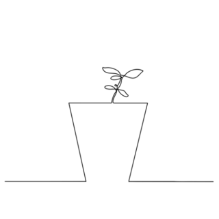 Line Drawing House Plant In Pot Sticker