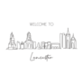 Line Drawing Lancaster England City Skyline Sticker