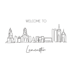 Line Drawing Lancaster England City Skyline Sticker