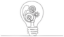 Line Drawing Lightbulb With Gear Wheel Mechanic Sticker