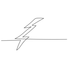 Line Drawing Lighting Bolt Strike Sticker