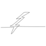 Line Drawing Lighting Bolt Strike Sticker