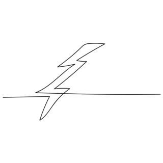 Line Drawing Lighting Bolt Strike Sticker