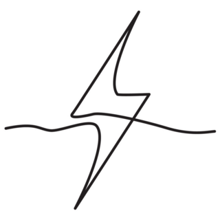 Line Drawing Lighting Strike Sticker