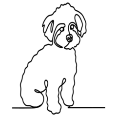 Line Drawing Maltipoo Sticker