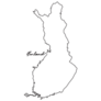 Line Drawing Map For Finland Sticker