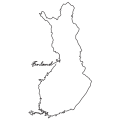 Line Drawing Map For Finland Sticker