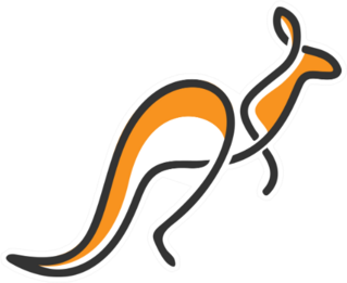 Line Drawing Of Adorable Jumping Kangaroo Sticker