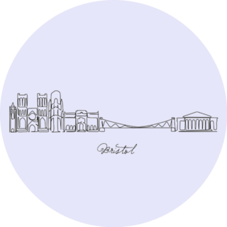 Line Drawing Of Bristol Skyline, England Uk Sticker