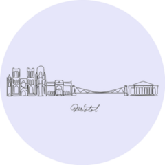 Line Drawing Of Bristol Skyline, England Uk Sticker