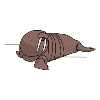 Line Drawing Of Walrus Sticker