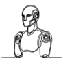 Line Drawing Robot Sticker
