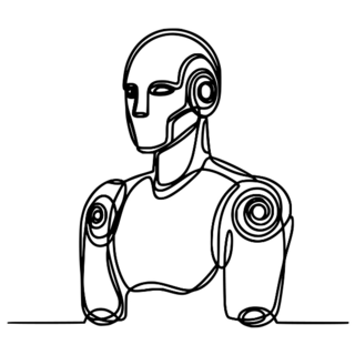Line Drawing Robot Sticker