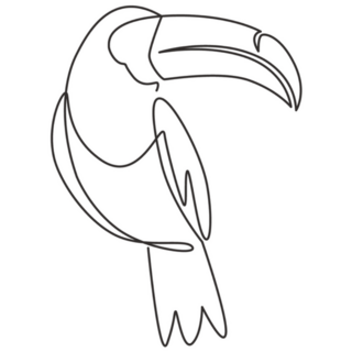 Line Drawing Toucan Bird Sticker