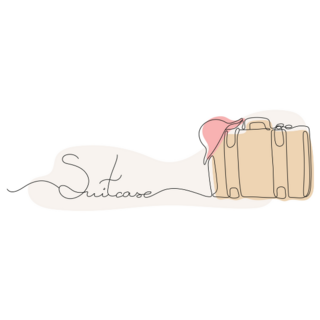 Line Drawing Travel Suitcase Sticker