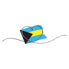 Line Heart Bahamas Sticker