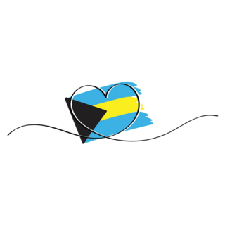 Line Heart Bahamas Sticker