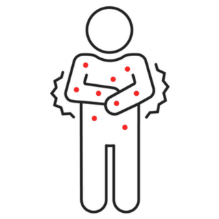 Line Human Mosquito Bites Sticker
