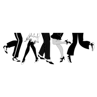 Line Of Men And Women Dancing In 1920s Sticker