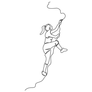 Line Sketch Woman Climbing Sticker