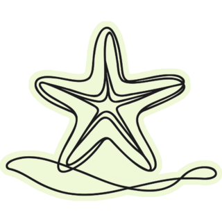 Line Starfish Sticker