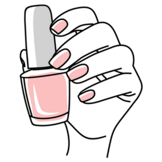 Linear Drawing Pink Nail Polish Sticker