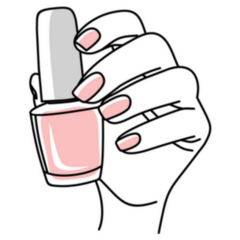 Linear Drawing Pink Nail Polish Sticker