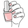 Linear Drawing Pink Nail Polish Sticker