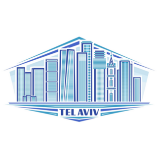 Linear Illustration Of Tel Aviv, Israel Sticker