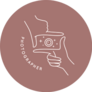 Linear Logo Of The Photographer On Mauve Sticker