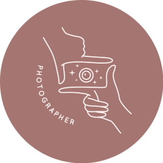 Linear Logo Of The Photographer On Mauve Sticker