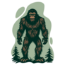 Linocut Wandering Sasquatch Sticker