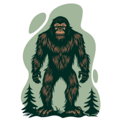 Linocut Wandering Sasquatch Sticker