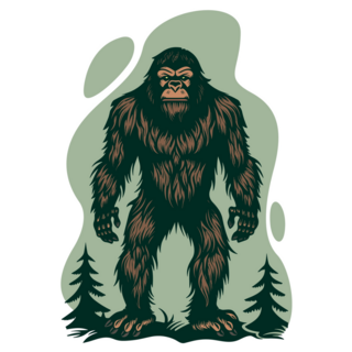 Linocut Wandering Sasquatch Sticker