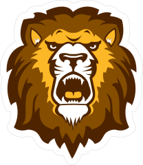 Lion Cat Head Roaring Sticker - Color