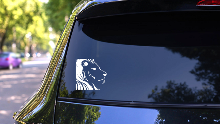 Lion Face Sticker on a Rear Car Window (New) example