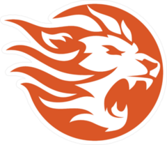 Lion Fire Circle Sticker