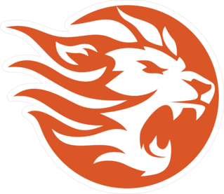 Lion Fire Circle Sticker