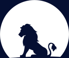 Lion Sitting On A Rock Looking At The Moon Sticker