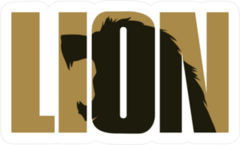 Lion Text with Roaring Lion Inside Letters Sticker