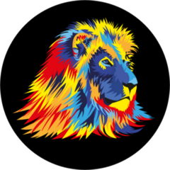Lion With Bright Colors Sticker