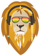 Lion With Dreadlocks Sticker